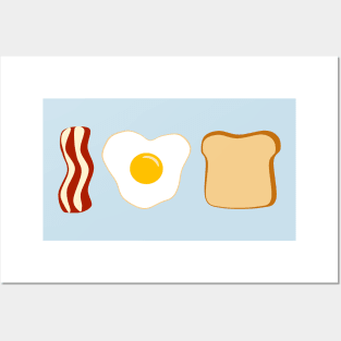 I Love Breakfast (blue background) Posters and Art